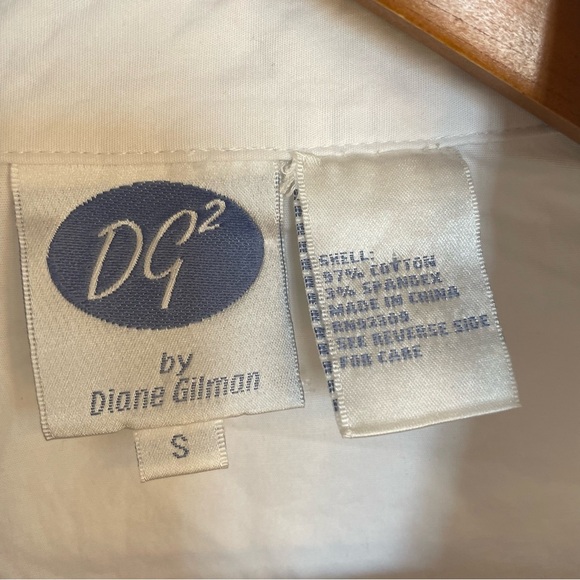 DG2 Diane Gilman Women’s Fitted White Button Down 3/4 Sleeves NWT Size Small - Picture 5 of 11